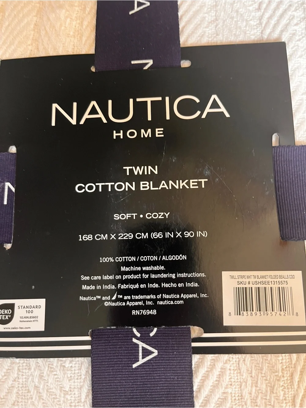 Nautica Home Twin Cotton Blanket - NEW
